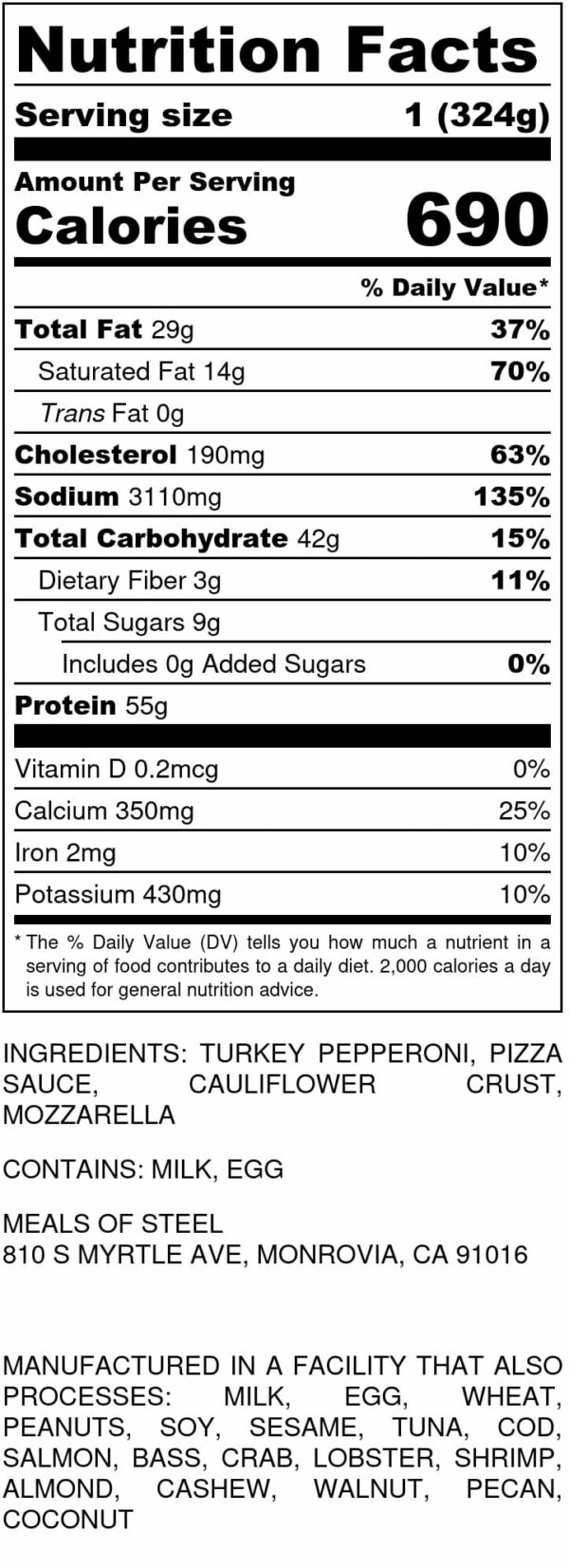 Holy Pepperoni Pizza (Bulk) Meals of Steel